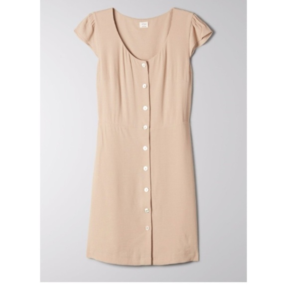 Wilfred Dresses & Skirts - Wilfred Capulet Mini Button Down Dress in Olive Beige